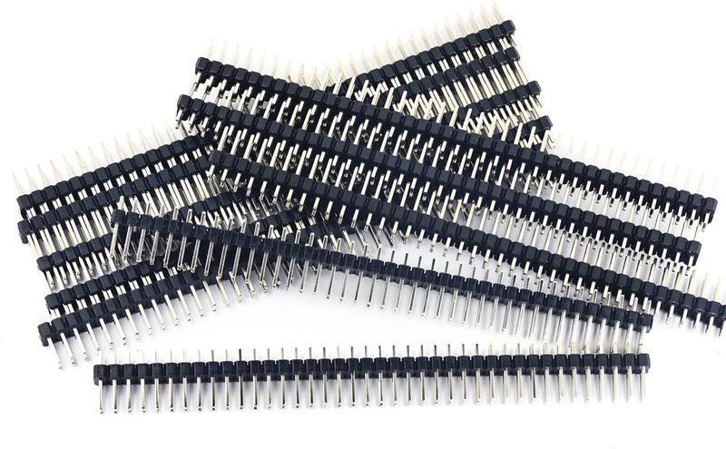 whiteeeen 10pcs Break-Away 0.1" 2 x 40 Pins Strip Dual Male Header 2.54mm Double Row Straight Pin Header Connector - Image 2